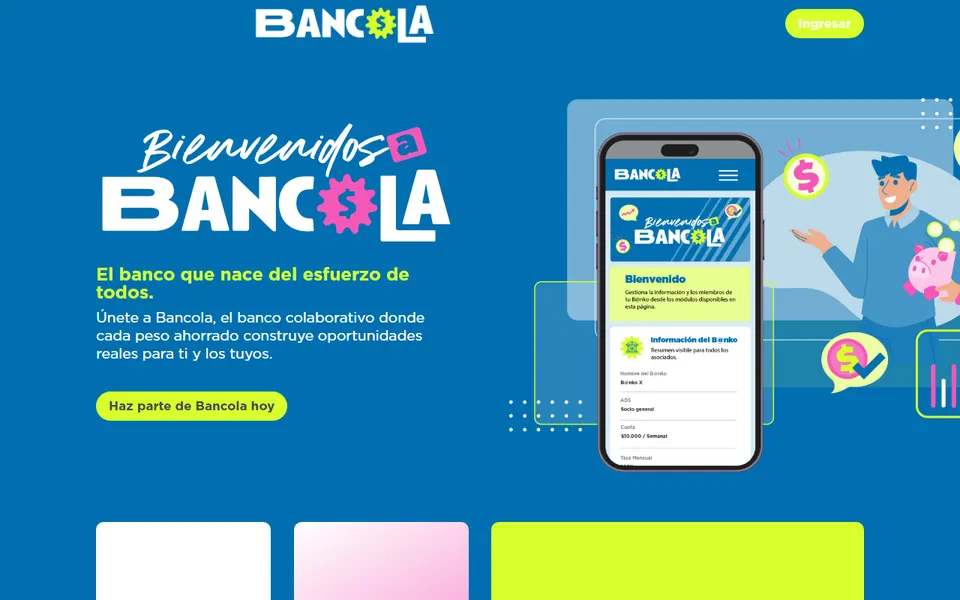 Captura do site Bancola