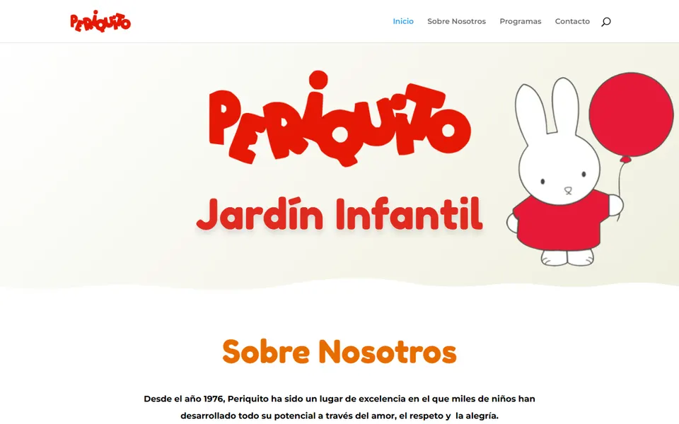 Captura do site Jardín Infantil Periquito